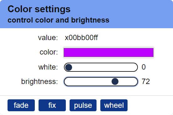 Color Element Web UI