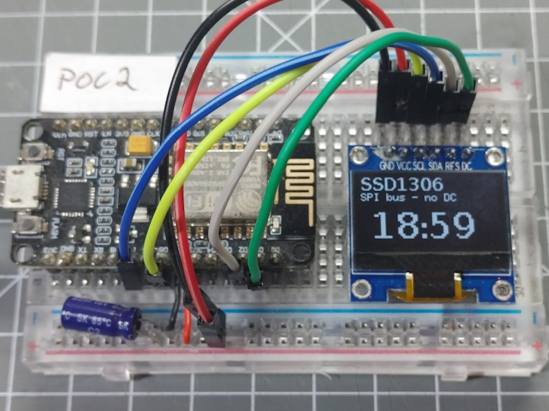 Display connected with SPI bus - no DC pin.