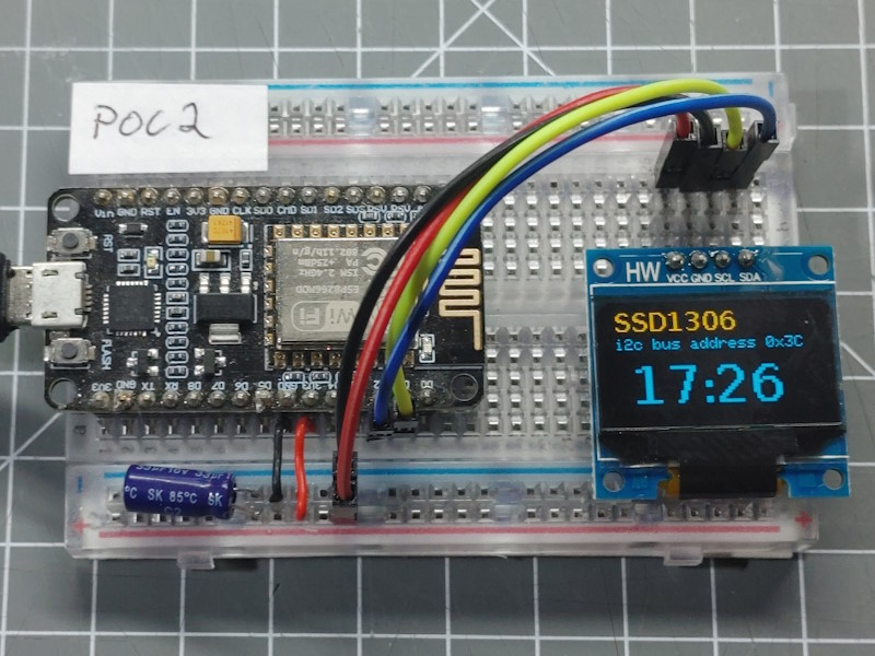 Display connected with i2c bus.